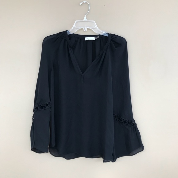 • Ramy Brook • Silk Long Sleeve Crochet Blouse S - Picture 3 of 4